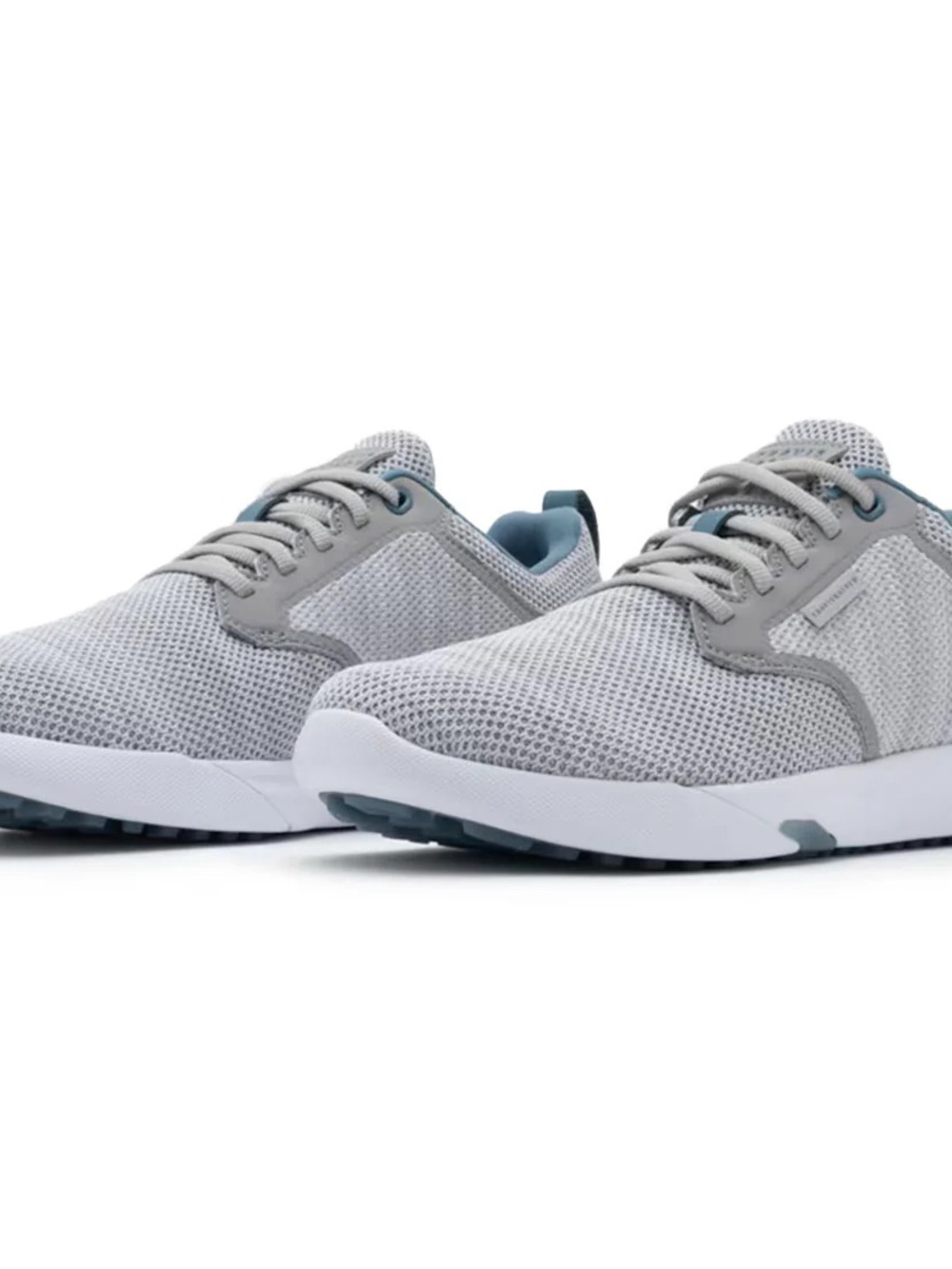 Travis Mathew Men's Light Gray Mesh Golf Sneakers with Blue Accents